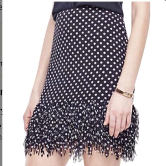 Ann Taylor | Polka Dot Fringe Skirt - Picture 1 of 9